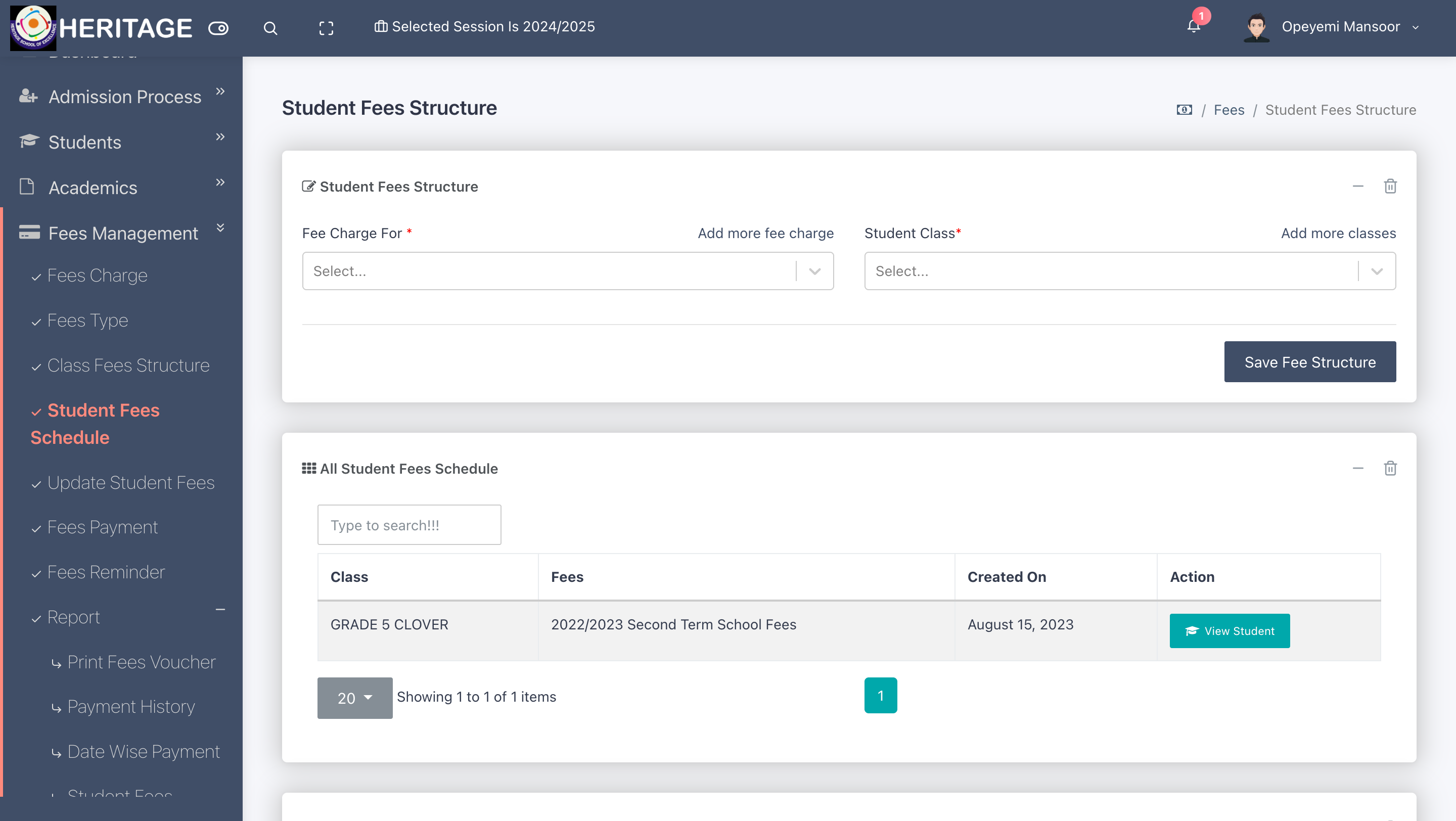 School Fees Management screenshot