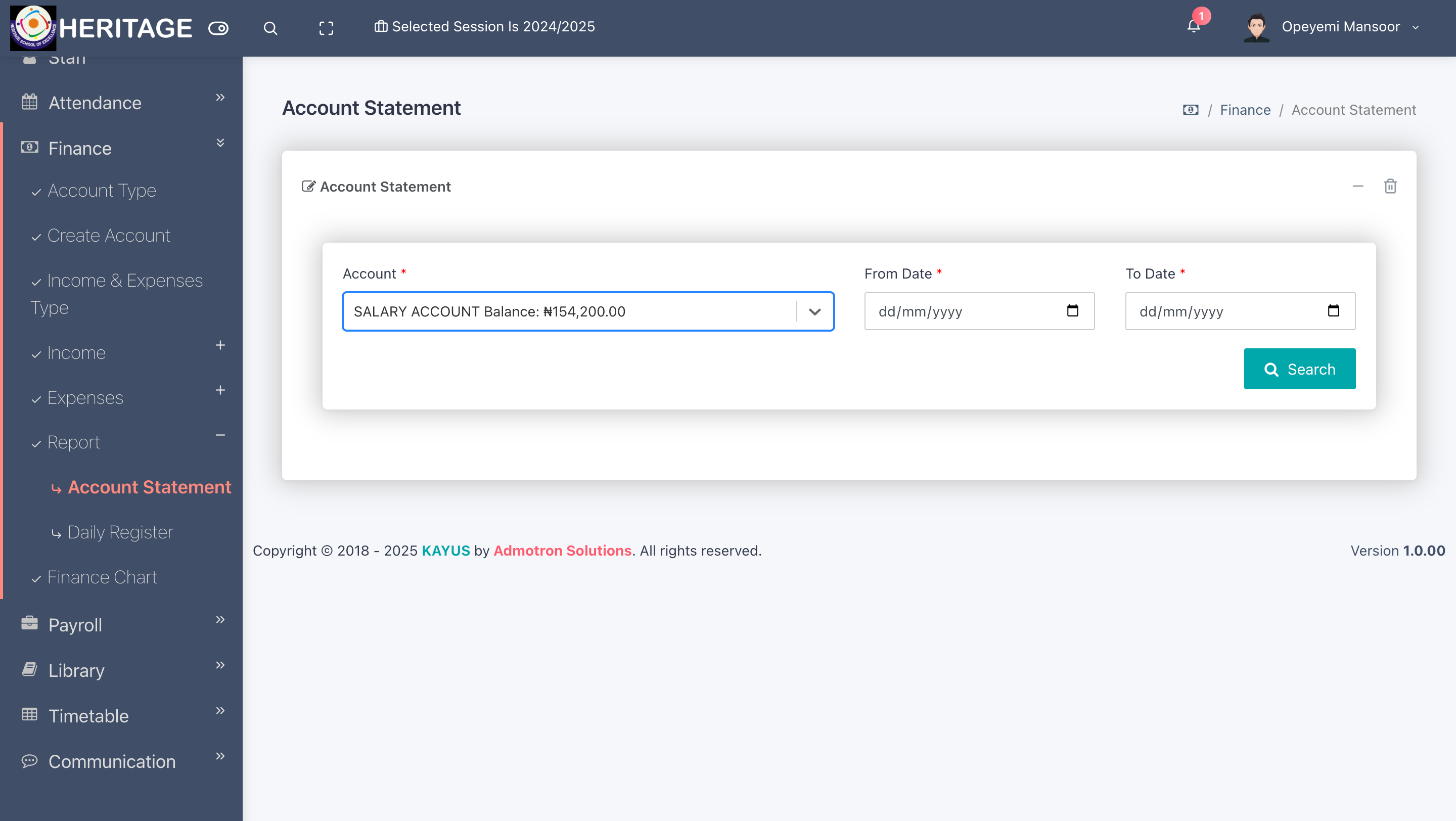 Finance Management screenshot