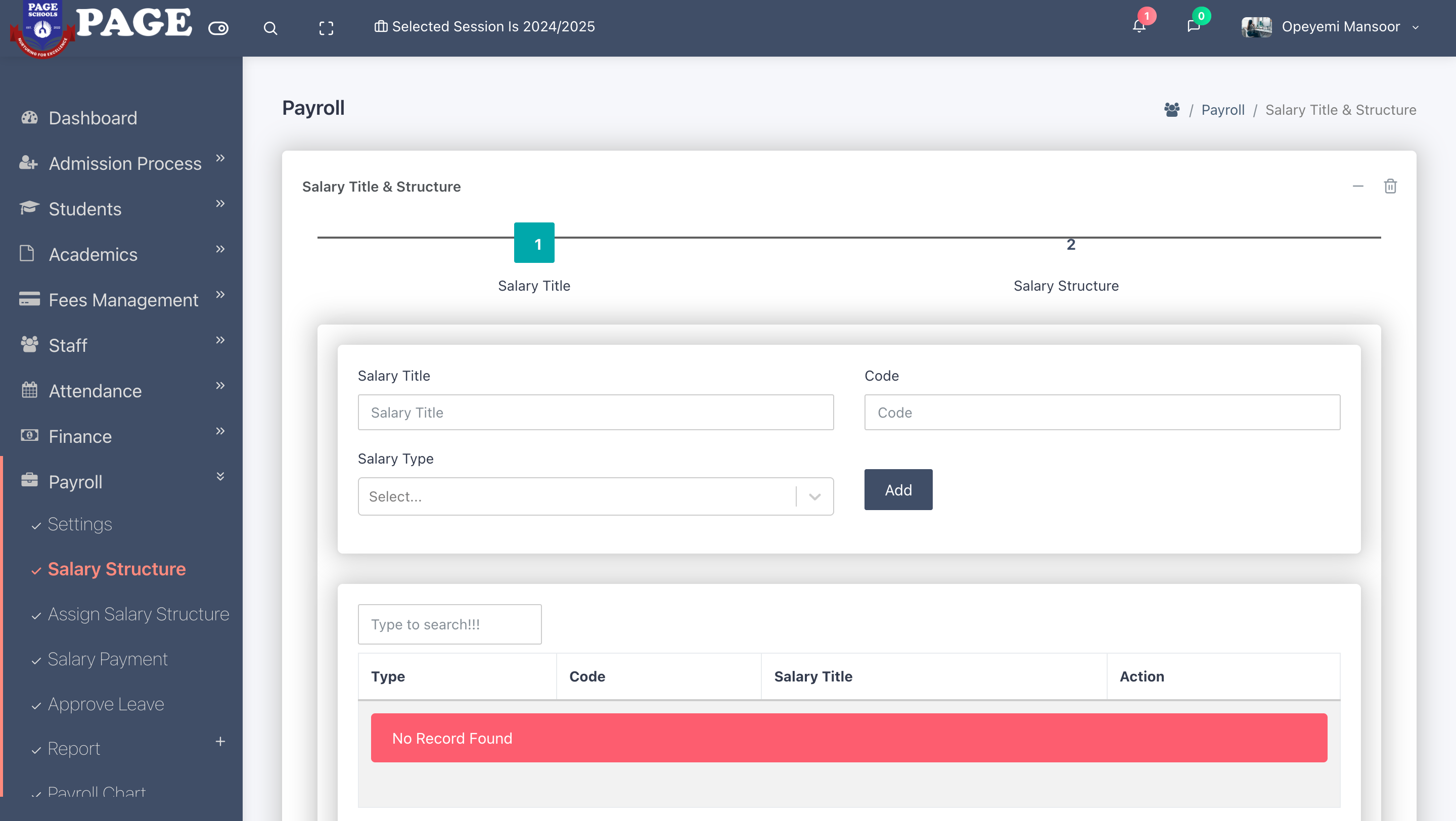 Payroll Management screenshot